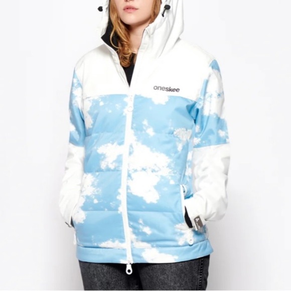 ONESKEE WOMEN’S ACCLIMATE SNOW SUIT WHITE/BLUE SKY - 3 - Picture 6 of 9